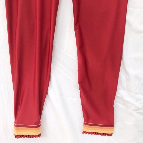 ANTHROPOLOGIE | X THE UPSIDE NWT CORFU MIDI PANT LEGGINGS IN SANGRIA SIZE 12 - Picture 3 of 6